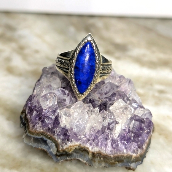 Carolyn Pollack Relios Sterling Silver & Lapis Ring - Picture 1 of 8